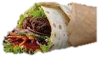 Dürüm Döner mit Fleisch und Salat